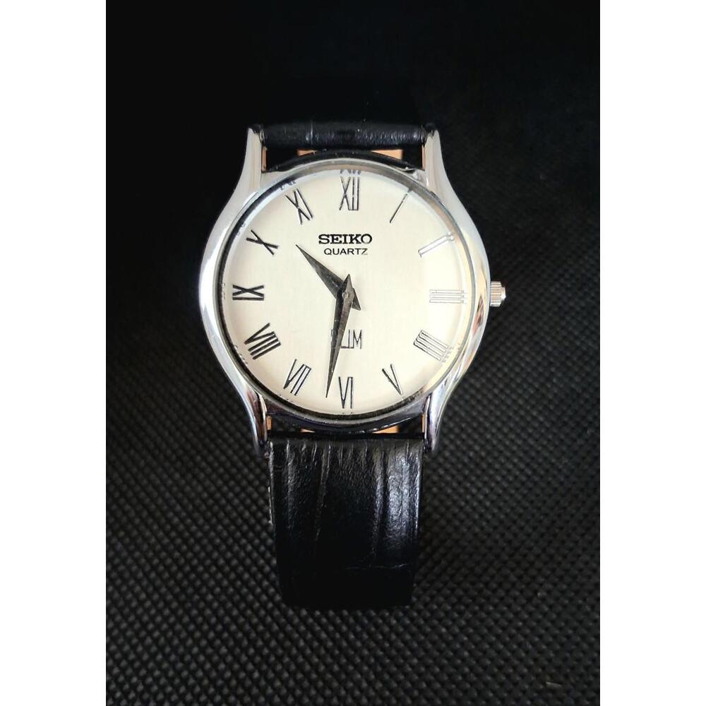 💁🏽♂️ RARE Seiko Super Slim Vintage Men's Leather Dress Watch